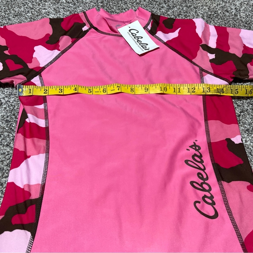 Girls Medium Cabela’s Swim Board Shorts And Rash guard Pink Camo - Picture 7 of 11
